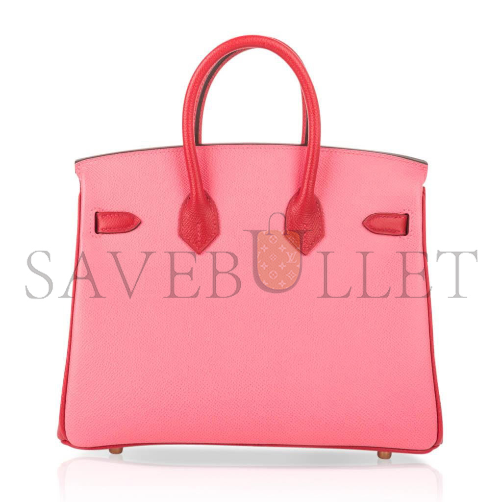 H**mes birkin 30 epsom lipstick pink and red gold buckle bag h028369ck72 (30*23*15cm)